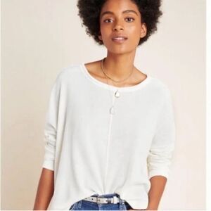 Anthropologie Nori Waffle Knit Pullover Top Size S
